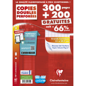 Clairefontaine Copies doubles perforées, A4, séyès