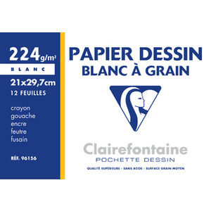Clairefontaine Papier dessin 'Blanc à Grain', 210 x 297 mm