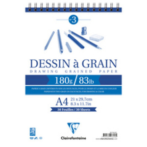 Clairefontaine Bloc spiralé papier dessin à Grain, A5