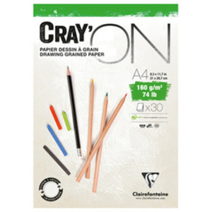Clairefontaine Bloc papier dessin 'CRAY'ON', A3, 120 g/m2