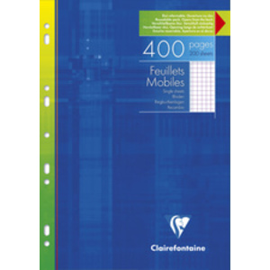 Clairefontaine Feuillets mobiles A4, quadrillé 5/5,100 pages