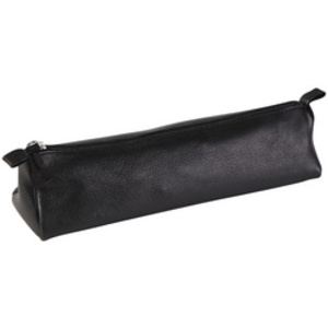 Clairefontaine Trousse plate, cuir noir