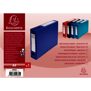 EXACOMPTA Boîte d'archives à pression, PP, 60 mm, bleu