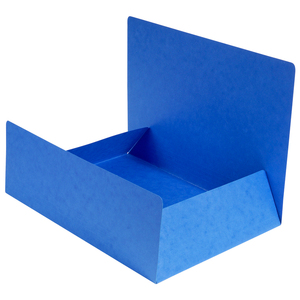EXACOMPTA Chemise simple 3 rabats, A4, carton, bleu