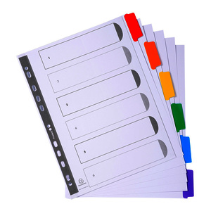 EXACOMPTA Intercalaires en carton, A4 Maxi, 6 touches