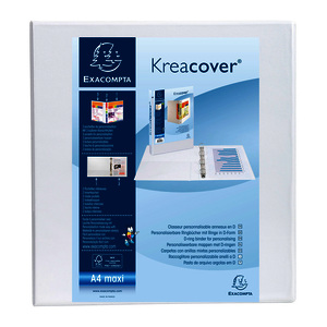 EXACOMPTA Classeur personnalisable Kreacover, A4 Maxi, blanc