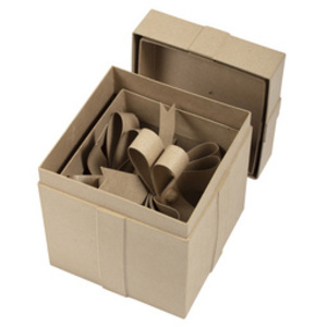 décopatch Boîte cadeau en papier mâché, cubique, set de 2
