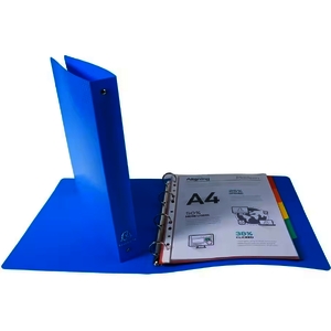 EXACOMPTA Classeur semi-rigide, PP, A4 Maxi, 4 anneaux, bleu  - 56716