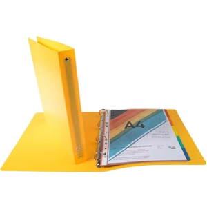 EXACOMPTA Classeur semi-rigide, PP, A4 Maxi, 4 anneaux,jaune