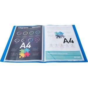 EXACOMPTA Protège-documents, A4, PP, 60 pochettes, bleu  - 55087