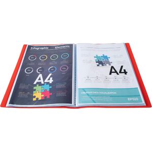 EXACOMPTA Protège-documents, A4, PP, 60 pochettes, rouge  - 55089