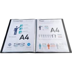 EXACOMPTA Protège-documents, A4, PP, 10 pochettes, noir  - 55079