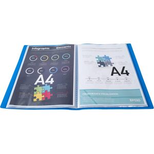 EXACOMPTA Protège-documents, A4, PP, 20 pochettes, bleu  - 55081