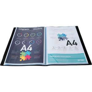 EXACOMPTA Protège-documents, A4, PP, 30 pochettes, noir  - 50124