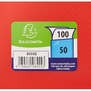 EXACOMPTA Protège-documents, A4, PP, 50 pochettes, rouge  - 50128