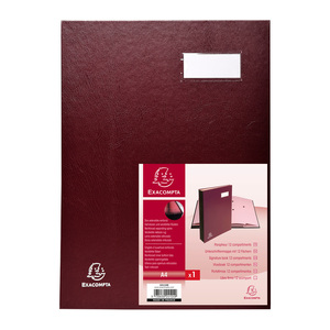 EXACOMPTA Parapheur Direction, A4, 12 compartiments,bordeaux