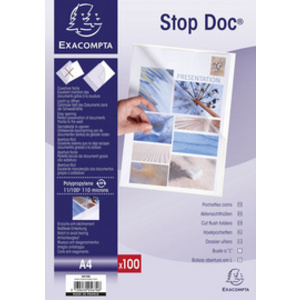 EXACOMPTA Pochettes coins Stop Doc, A4, PP 0,11 mm,  - 55800