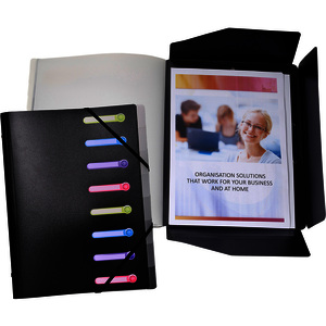 EXACOMPTA Trieur, A4, PP, 8 compartiments, noir