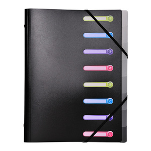 EXACOMPTA Trieur, A4, PP, 8 compartiments, noir