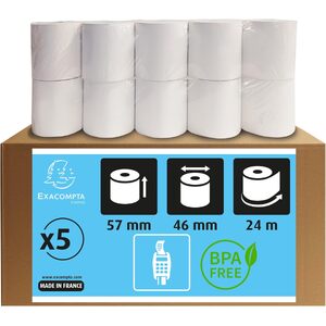 EXACOMPTA Bobines thermiques pour caisses, 57 mm x 24 m  - 27201