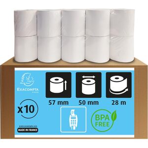 EXACOMPTA Bobines thermiques pour caisses, 57 mm x 28 m