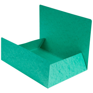 EXACOMPTA Chemise simple 3 rabats, A4, carton, vert