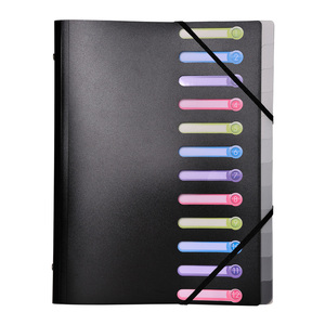 EXACOMPTA Trieur, A4, PP, 12 compartiments, noir