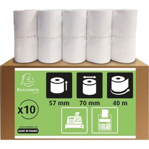 EXACOMPTA Bobine pour caisses, 57 mm x 40 m x 12 mm  - 27053
