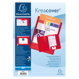 EXACOMPTA Chemise personnalisable Kreacover, PP, A4, rouge