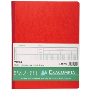 EXACOMPTA Piqûre comptable 'Ventes', 320 x 250 mm, 80 pages