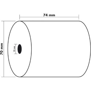 EXACOMPTA Bobine pour caisses, 74 mm x 40 m x 12 mm  - 27056