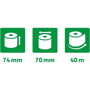 EXACOMPTA Bobine pour caisses, 74 mm x 40 m x 12 mm  - 27056