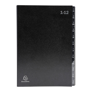 EXACOMPTA Trieur numérique, A4, 1-12, 12 compartiments, noir