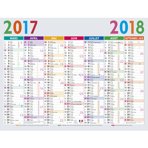 EXACOMPTA Calendrier Multicolore, 2025/2026, 295 x 220 mm