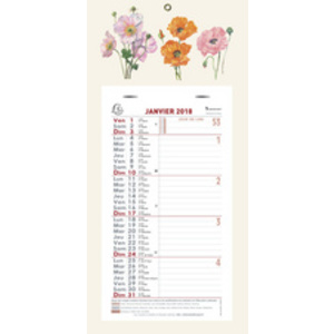EXACOMPTA Calendrier mural, 130 x 230 mm, 2026, fond Fleurs