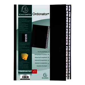 EXACOMPTA Trieur Ordonator, A4, A-Z, 26 compartiments, noir