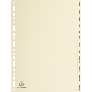 EXACOMPTA Intercalaires carte peau d'âne, mensuel Jan-Déc