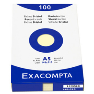EXACOMPTA Fiches bristol, A5, quadrillé, jaune