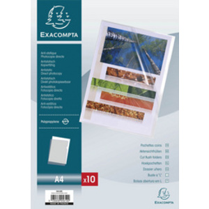 EXACOMPTA Pochettes coins, A4, PP 0,12 mm, transparent lisse