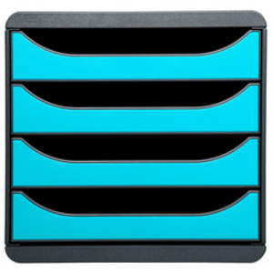 EXACOMPTA Module de classement BIG-BOX, 4 tiroirs,bleu royal