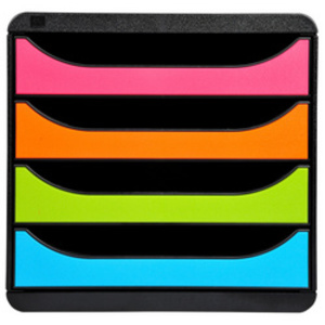 EXACOMPTA Module de classement BIG-BOX, 4 tiroirs, tangerine