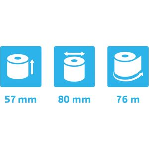 EXACOMPTA Bobine thermique pour caisses, 57 mm x 76 m
