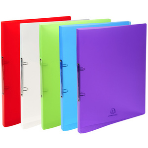 EXACOMPTA Classeur Crystal semi-rigide, PP, 2 anneaux, bleu