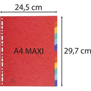 EXACOMPTA Intercalaires en carton, A4+, 12 touches