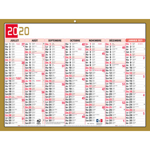 EXACOMPTA Calendrier tricolore neutre, 2024, 130 x 170 mm