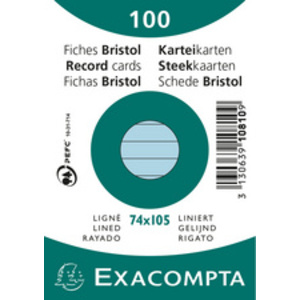 EXACOMPTA Fiches bristol, A7, ligné, vert