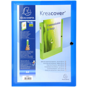 EXACOMPTA Boîte de classement Kreacover, A4, PP, 40 mm, bleu