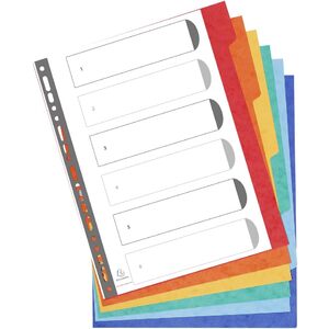 EXACOMPTA Intercalaires en carton, A4+, 6 touches