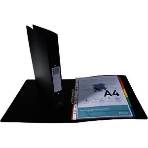 EXACOMPTA Classeur rigide Opaque, PP, A4, 2 anneaux, noir
