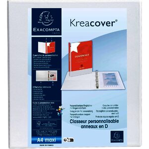 EXACOMPTA Classeur personnalisable Kreacover, A4 Maxi, blanc